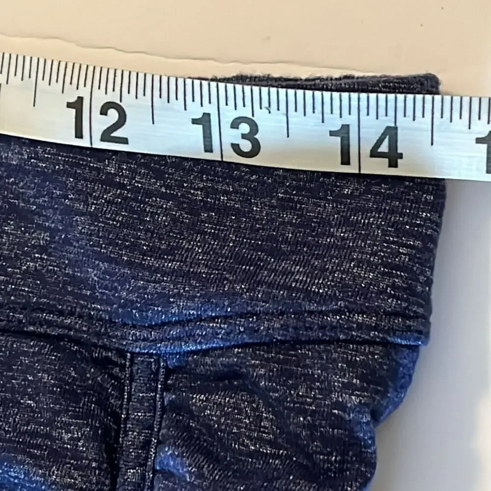 Athleta Twisted Ruched Skirt Womens Size S Blue Metallic Stretch Travel Casual